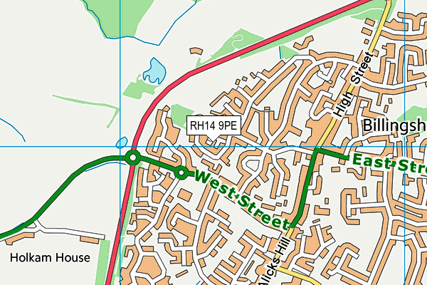 RH14 9PE map - OS VectorMap District (Ordnance Survey)