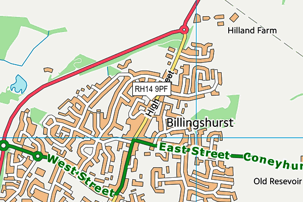 RH14 9PF map - OS VectorMap District (Ordnance Survey)