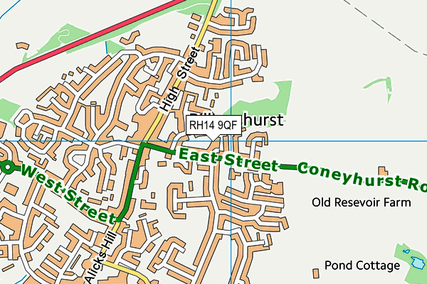 RH14 9QF map - OS VectorMap District (Ordnance Survey)