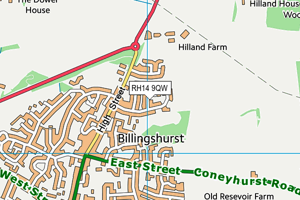 RH14 9QW map - OS VectorMap District (Ordnance Survey)