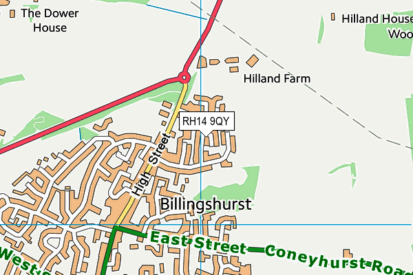 RH14 9QY map - OS VectorMap District (Ordnance Survey)