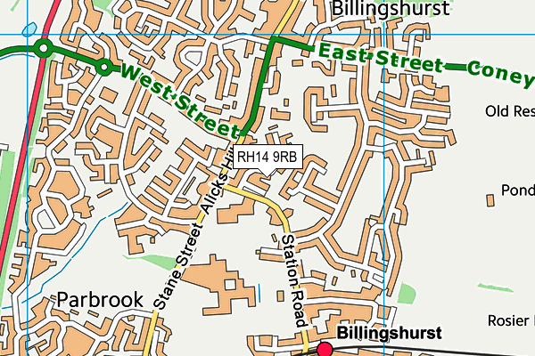 RH14 9RB map - OS VectorMap District (Ordnance Survey)