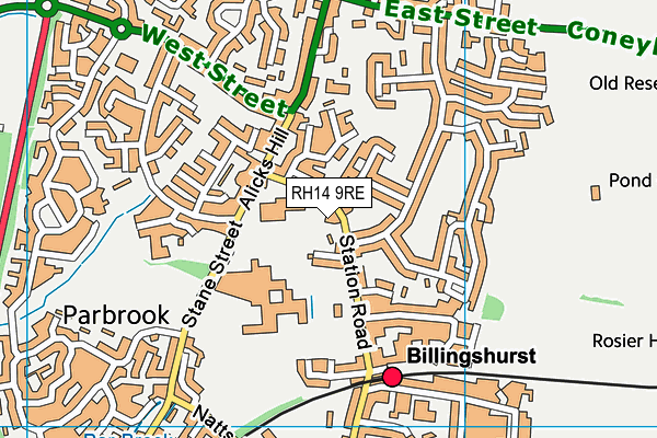 RH14 9RE map - OS VectorMap District (Ordnance Survey)
