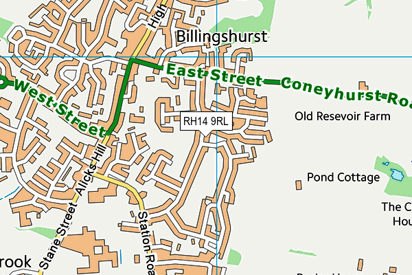 RH14 9RL map - OS VectorMap District (Ordnance Survey)