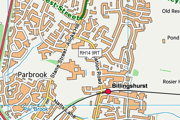 RH14 9RT map - OS VectorMap District (Ordnance Survey)