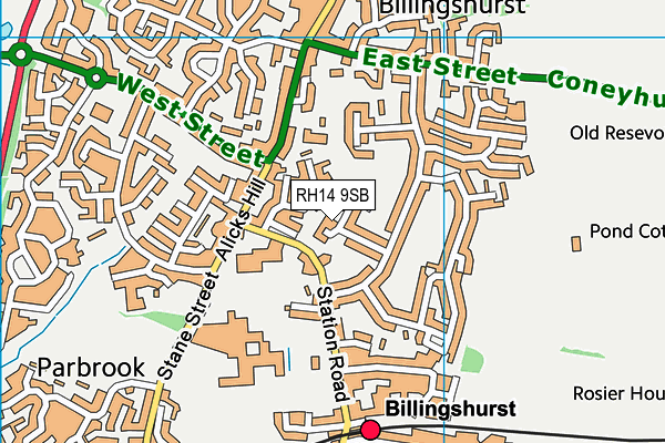 RH14 9SB map - OS VectorMap District (Ordnance Survey)