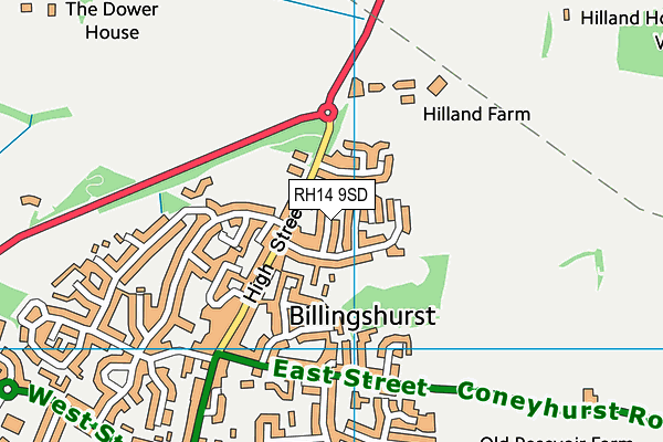 RH14 9SD map - OS VectorMap District (Ordnance Survey)