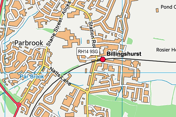 Map of BILLINGSHURST MOT & SERVICE CENTRE LTD at district scale