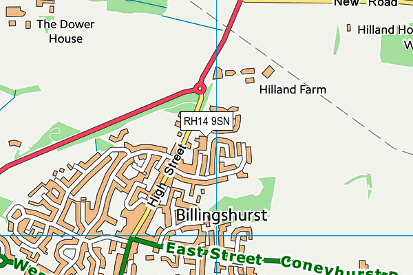 RH14 9SN map - OS VectorMap District (Ordnance Survey)