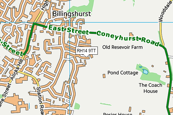 RH14 9TT map - OS VectorMap District (Ordnance Survey)