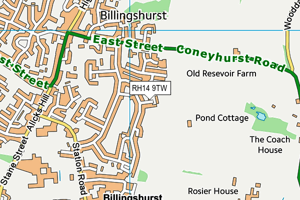 RH14 9TW map - OS VectorMap District (Ordnance Survey)