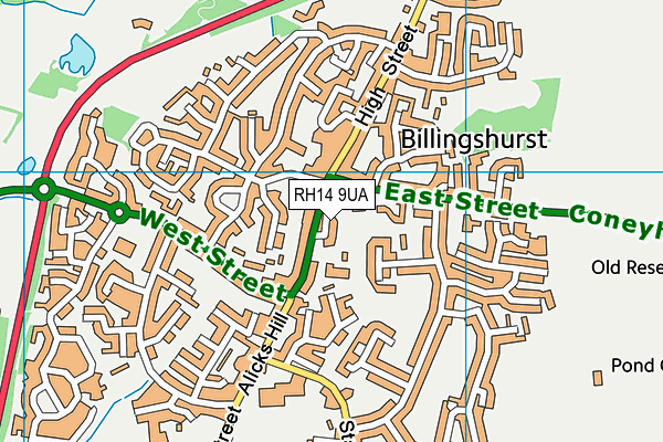 RH14 9UA map - OS VectorMap District (Ordnance Survey)