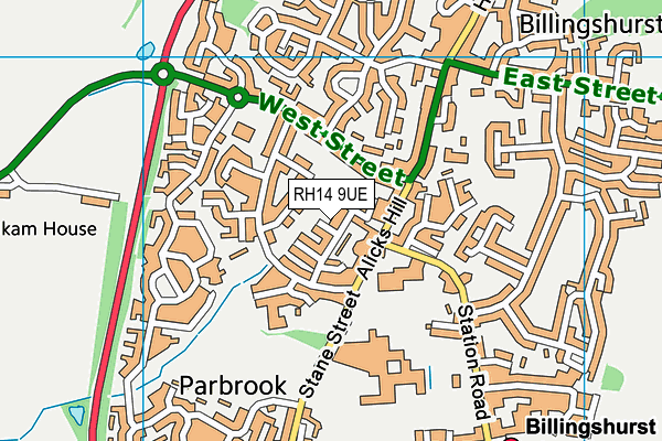 RH14 9UE map - OS VectorMap District (Ordnance Survey)