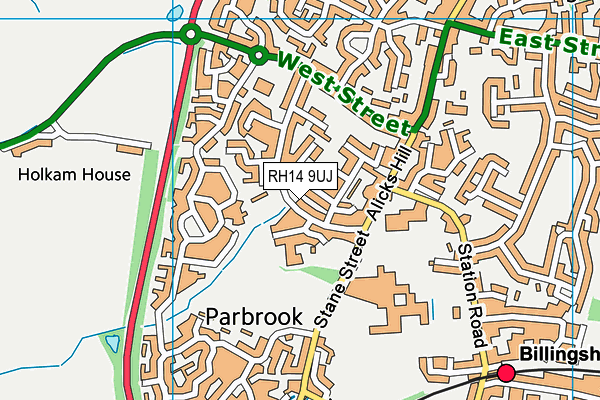 RH14 9UJ map - OS VectorMap District (Ordnance Survey)