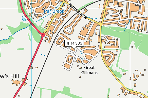 RH14 9US map - OS VectorMap District (Ordnance Survey)