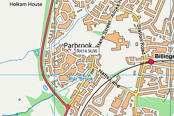 RH14 9UW map - OS VectorMap District (Ordnance Survey)