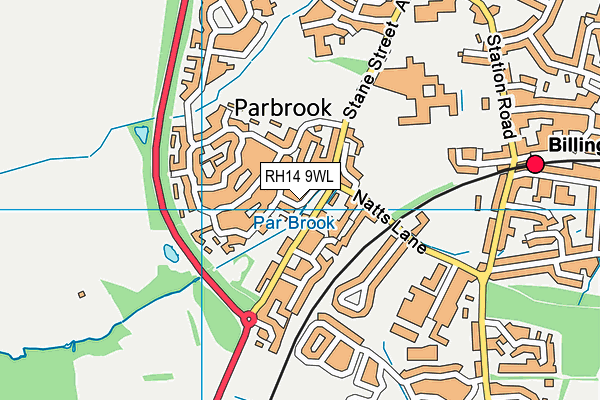 RH14 9WL map - OS VectorMap District (Ordnance Survey)