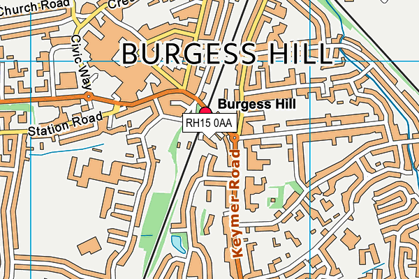 RH15 0AA map - OS VectorMap District (Ordnance Survey)