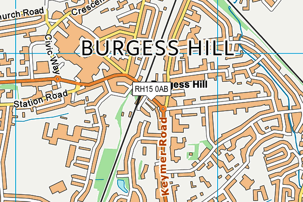 RH15 0AB map - OS VectorMap District (Ordnance Survey)