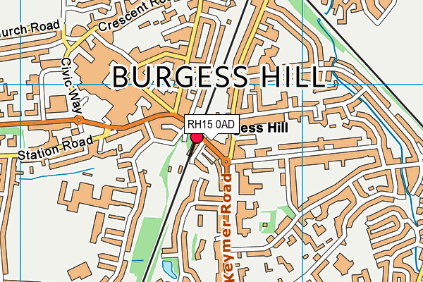 RH15 0AD map - OS VectorMap District (Ordnance Survey)