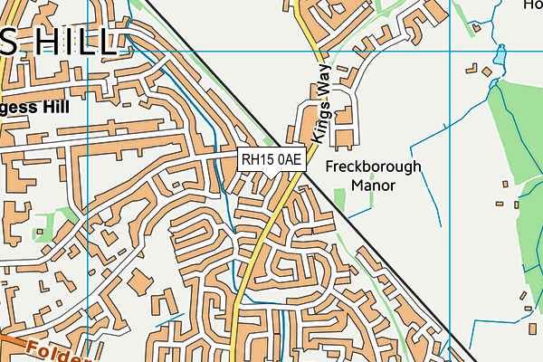 RH15 0AE map - OS VectorMap District (Ordnance Survey)