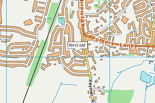 RH15 0AF map - OS VectorMap District (Ordnance Survey)