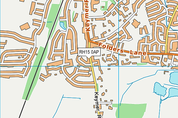RH15 0AP map - OS VectorMap District (Ordnance Survey)