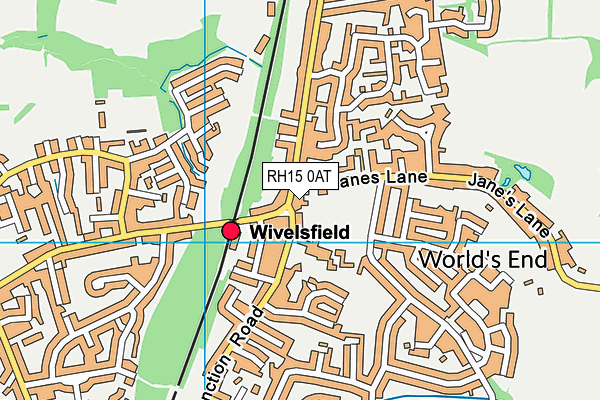 RH15 0AT map - OS VectorMap District (Ordnance Survey)