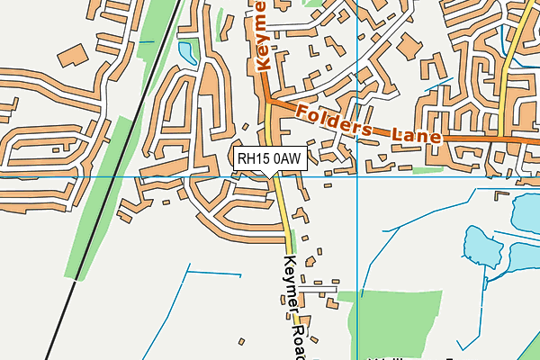 RH15 0AW map - OS VectorMap District (Ordnance Survey)