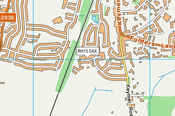 RH15 0AX map - OS VectorMap District (Ordnance Survey)