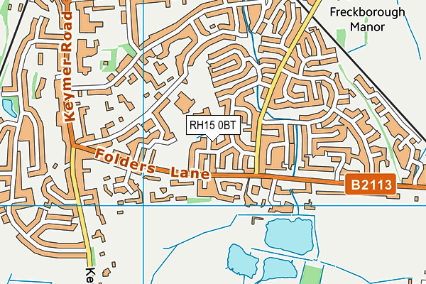 RH15 0BT map - OS VectorMap District (Ordnance Survey)