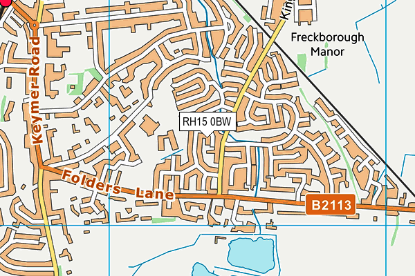 RH15 0BW map - OS VectorMap District (Ordnance Survey)