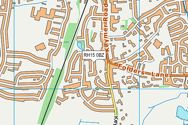 RH15 0BZ map - OS VectorMap District (Ordnance Survey)