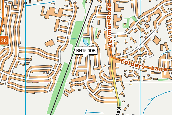 RH15 0DB map - OS VectorMap District (Ordnance Survey)