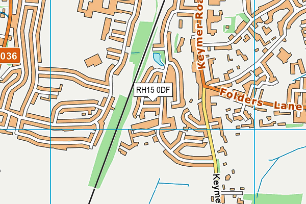 RH15 0DF map - OS VectorMap District (Ordnance Survey)