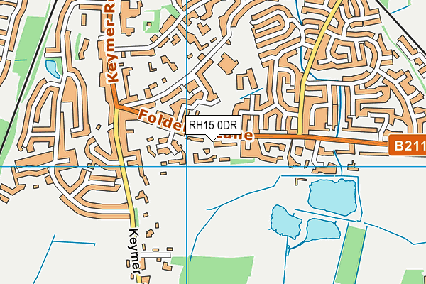 RH15 0DR map - OS VectorMap District (Ordnance Survey)