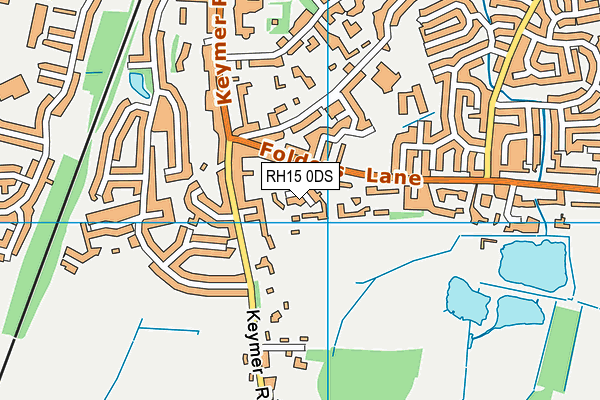 RH15 0DS map - OS VectorMap District (Ordnance Survey)