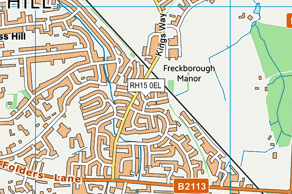RH15 0EL map - OS VectorMap District (Ordnance Survey)