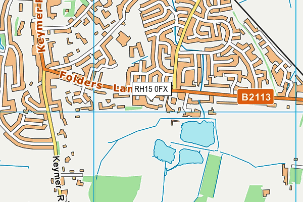 RH15 0FX map - OS VectorMap District (Ordnance Survey)