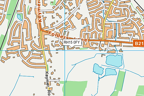 RH15 0FY map - OS VectorMap District (Ordnance Survey)