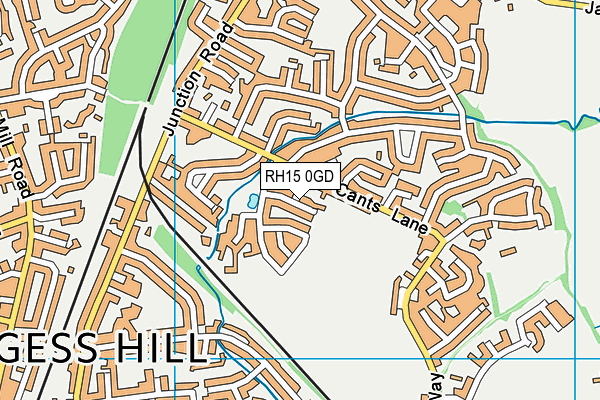 RH15 0GD map - OS VectorMap District (Ordnance Survey)
