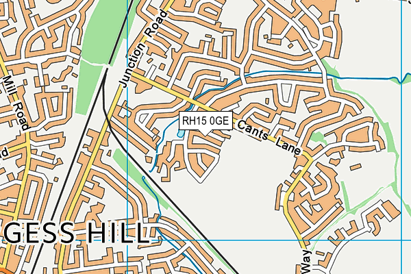 RH15 0GE map - OS VectorMap District (Ordnance Survey)