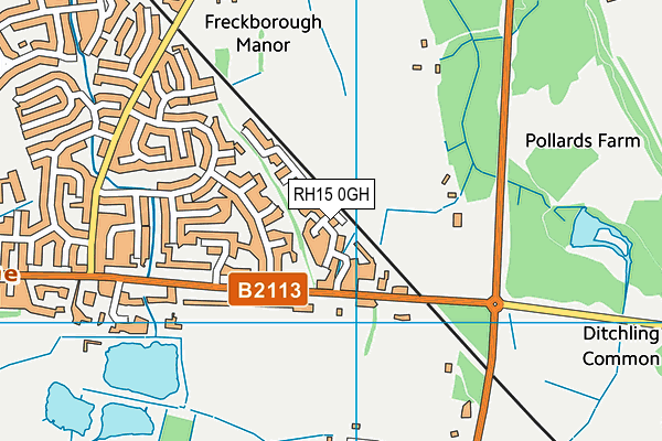 RH15 0GH map - OS VectorMap District (Ordnance Survey)