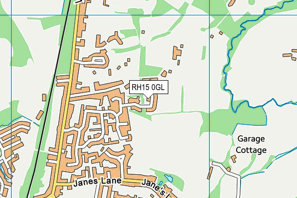 RH15 0GL map - OS VectorMap District (Ordnance Survey)