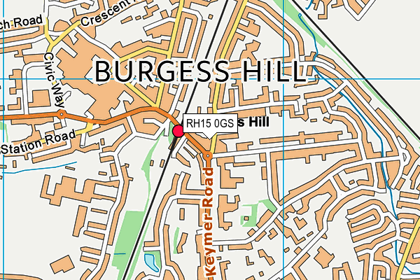 RH15 0GS map - OS VectorMap District (Ordnance Survey)