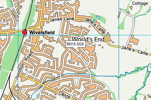RH15 0GX map - OS VectorMap District (Ordnance Survey)