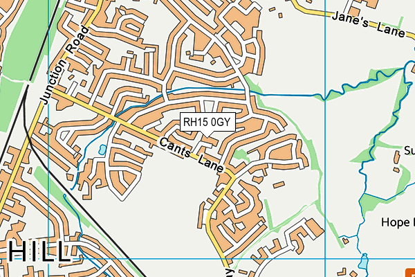 RH15 0GY map - OS VectorMap District (Ordnance Survey)