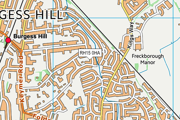 RH15 0HA map - OS VectorMap District (Ordnance Survey)