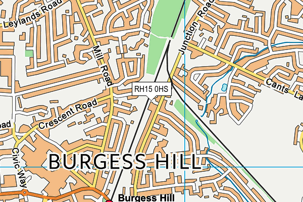 RH15 0HS map - OS VectorMap District (Ordnance Survey)