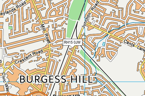 RH15 0JW map - OS VectorMap District (Ordnance Survey)